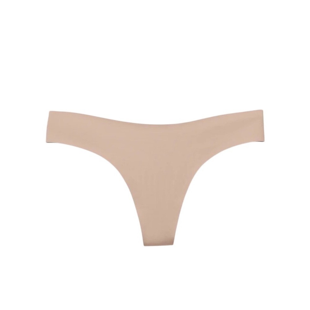 New EBY‎ Women's XL Thong Nude Laser Cut Seamless Underwear Neutral Invisible